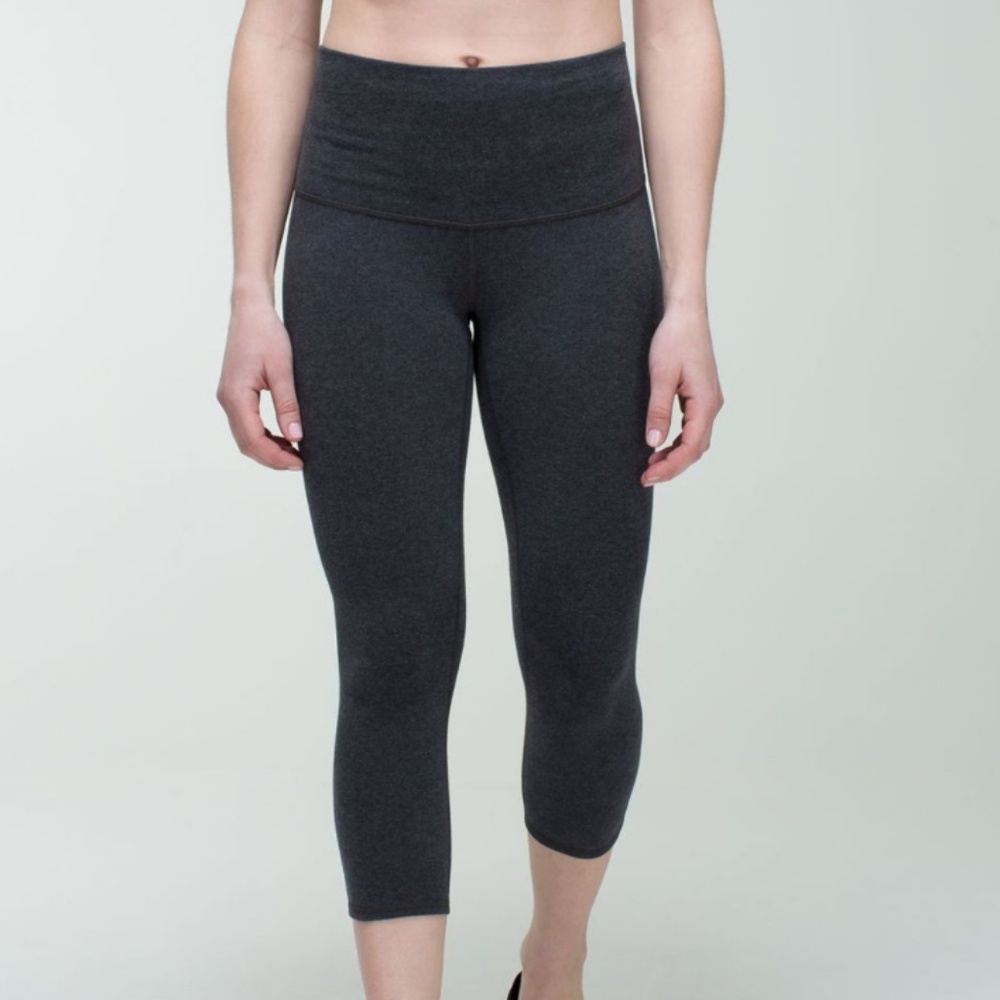 Lululemon Wunder Under Crop Roll Down Heathered